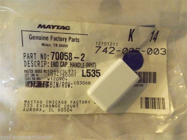 JENN AIR BOSCH REFRIGERATOR 70058-2 End Cap, Handle (wht) NEW IN BOX JENN AIR BOSCH REFRIGERATOR 70058-2 End Cap, Handle (wht) NEW IN BOX